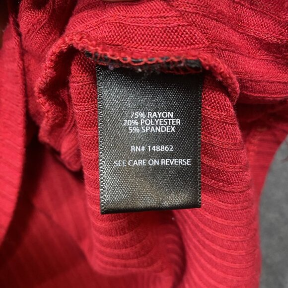 Torrid Red Ribbed 3/4 Sleeve Button Henley Top Plus Size 4 Blouse Womens - Picture 4 of 11